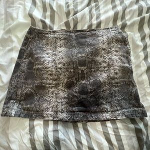 Snake skin jean skirt